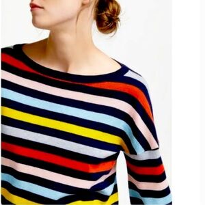 BODEN Women’s Striped Sweater Wool & Cotton MURIEL Volume Sleeve Size L